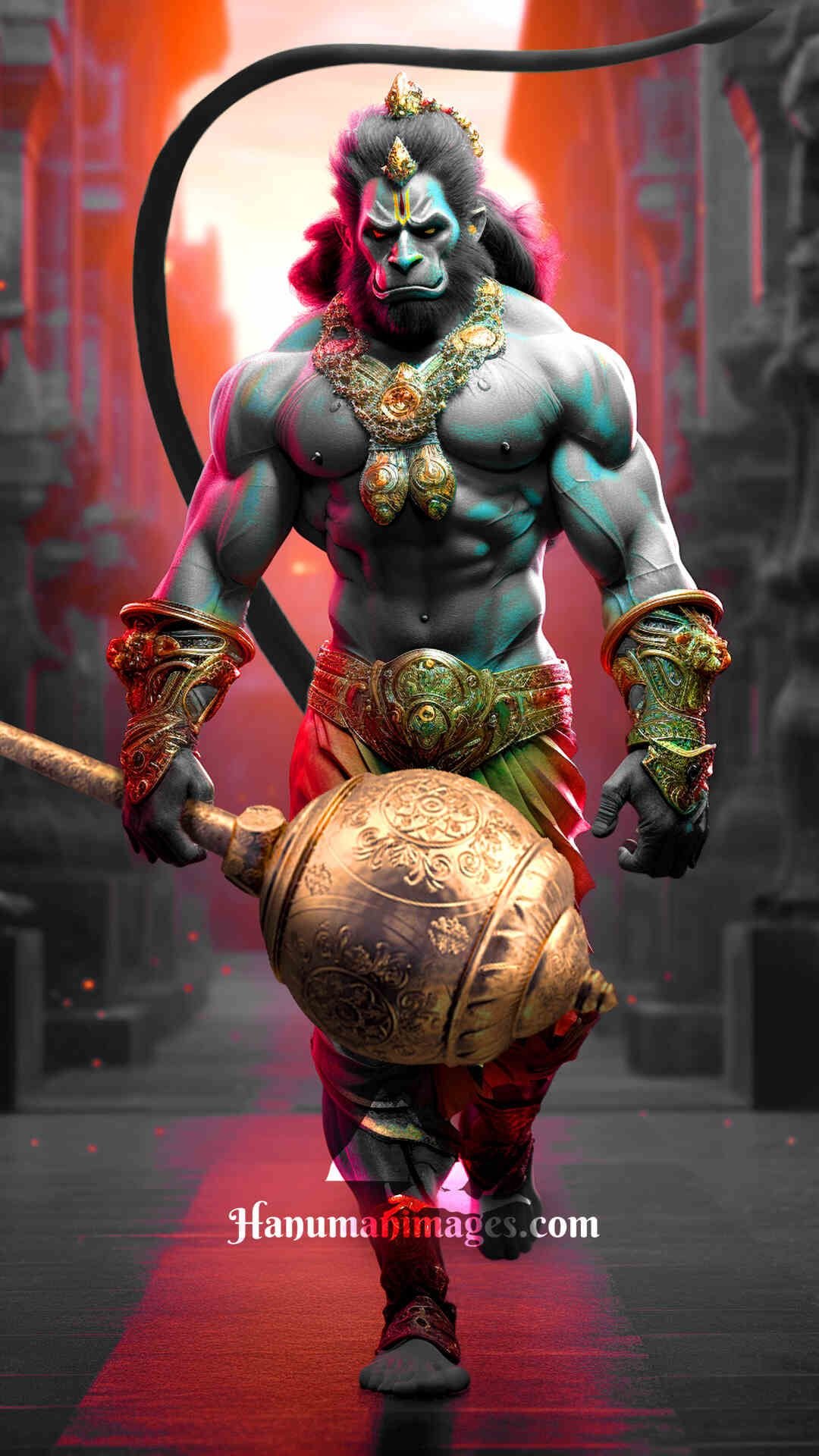 Angry Full HD Hanuman Wallpaper