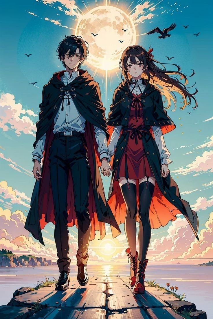 Anime Couple Hugging Wallpaper