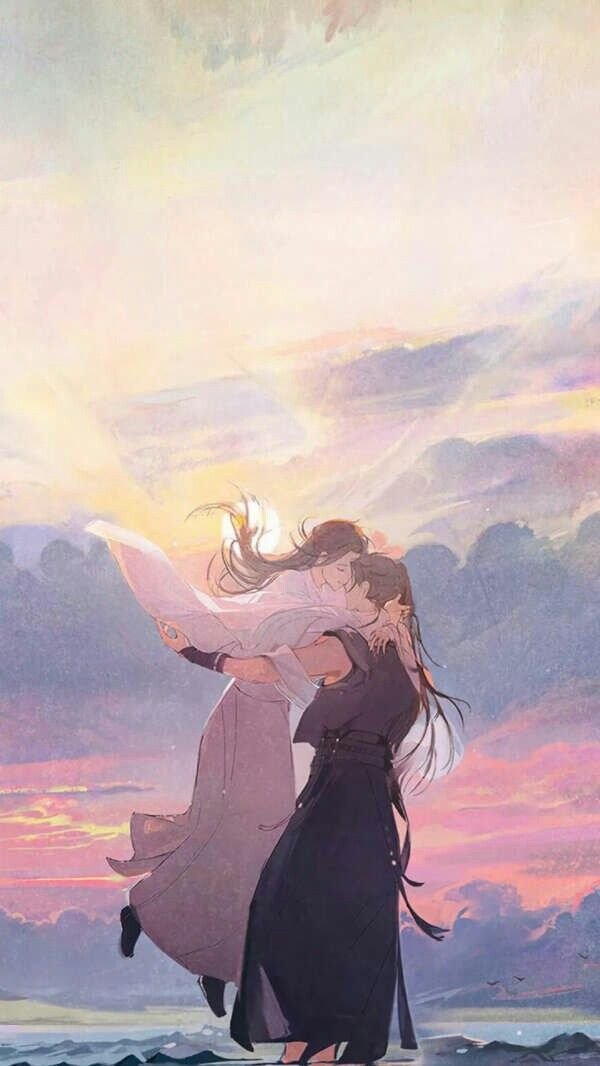 Anime Love Couple Wallpaper 4K