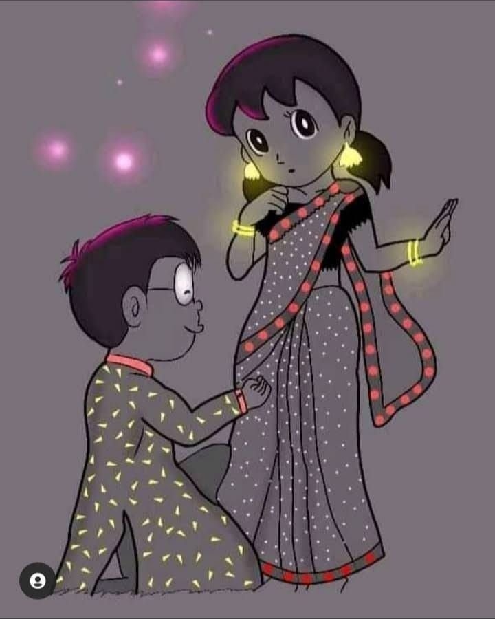 Cartoon DP Of Love Drawing Going Far From Each Other