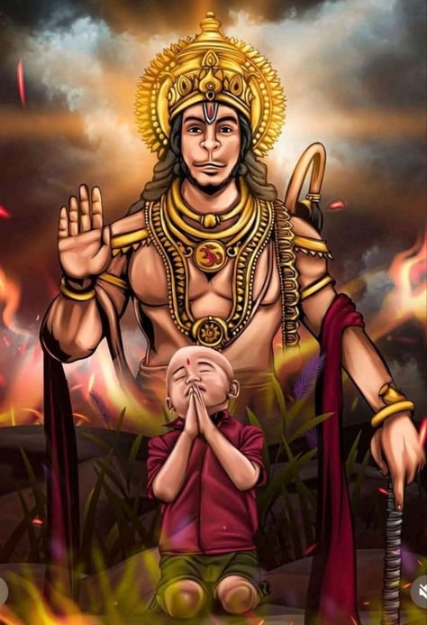 Heavy Powers Of Hanuman Kiles Her Enemies Mobile Wallpaper