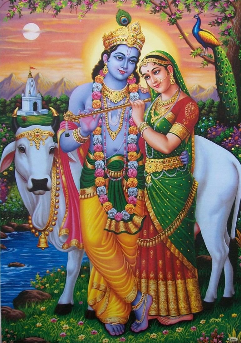 Krishna Radha Oil Painting Images