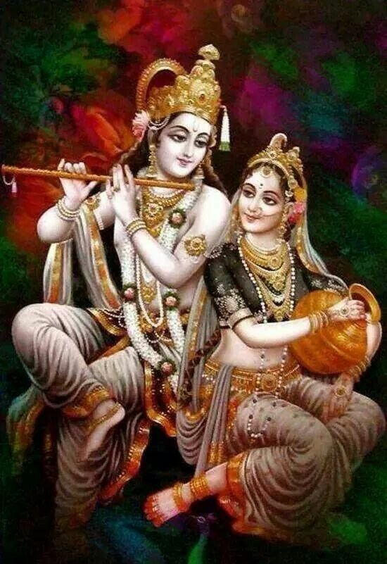 Krishna With Radha In Small Age Images