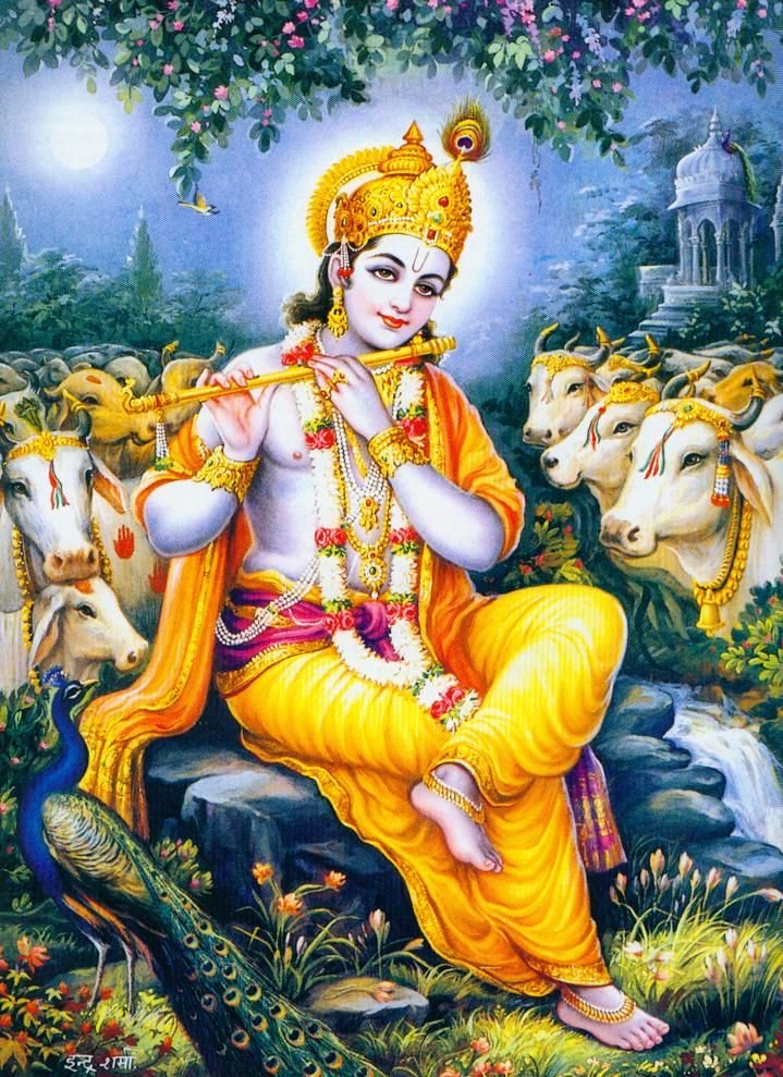Lord Krishna Kissing Radha Feet Images