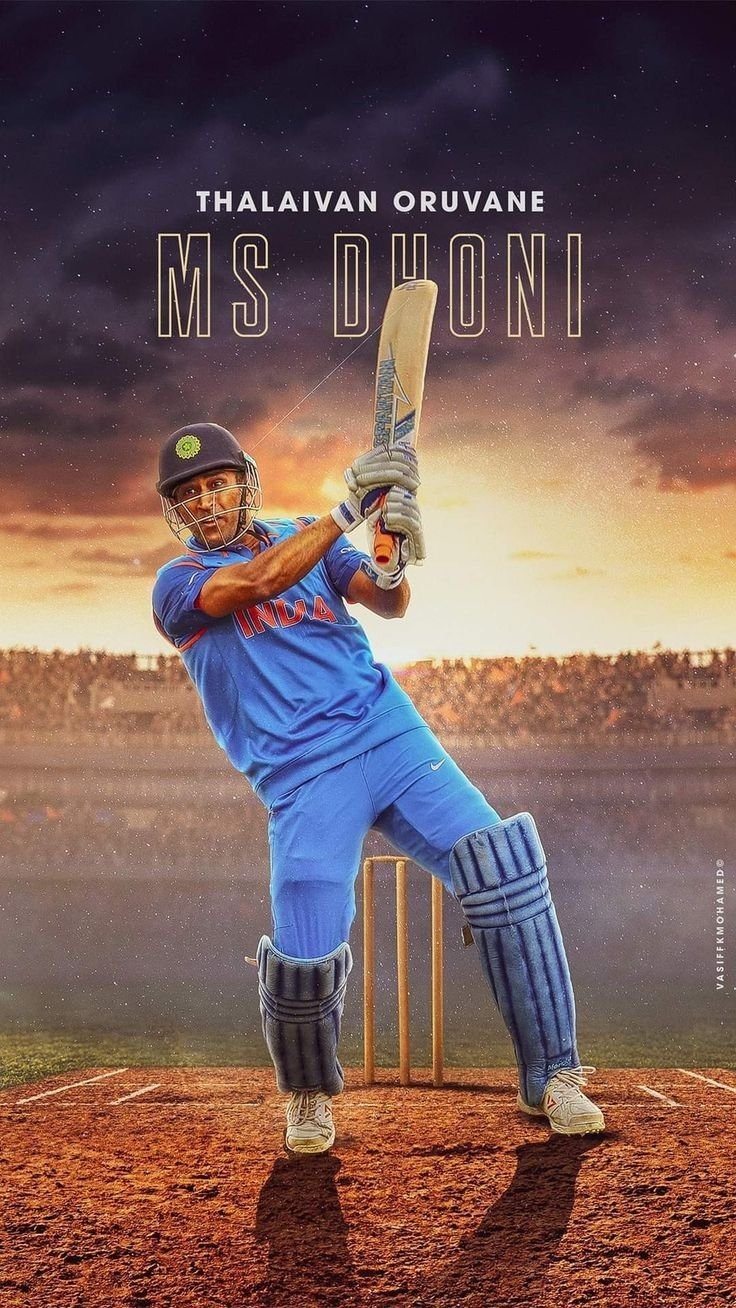 MS Dhoni Standing Alone In HD Wallpaper