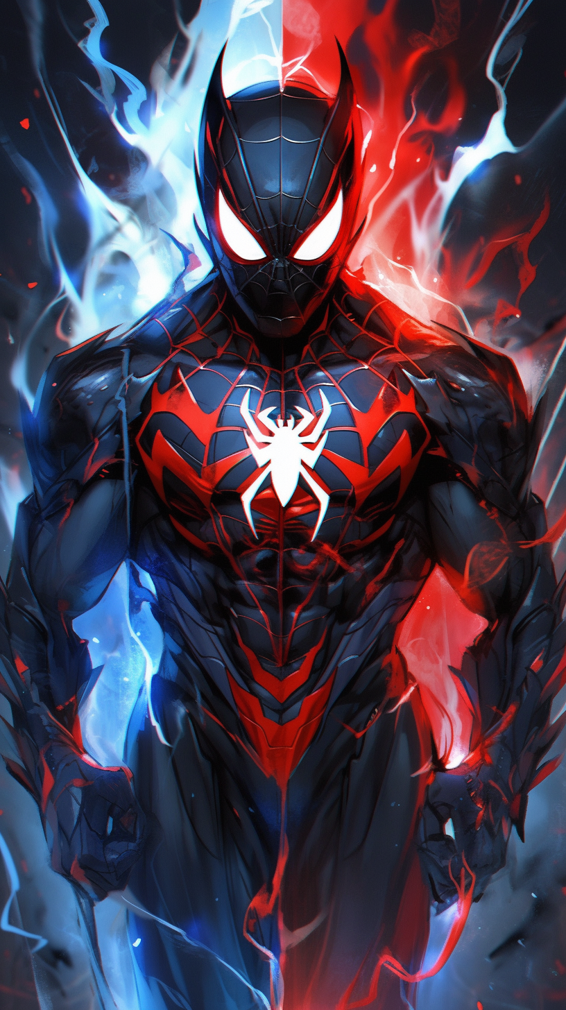 Noir Spiderman Phone Wallpaper