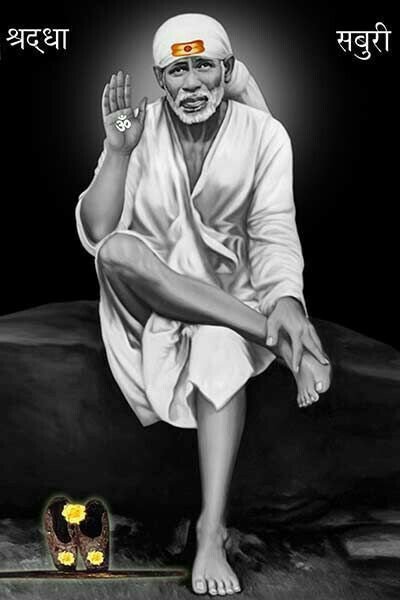 Omkar Me Sai Baba Black & White Images