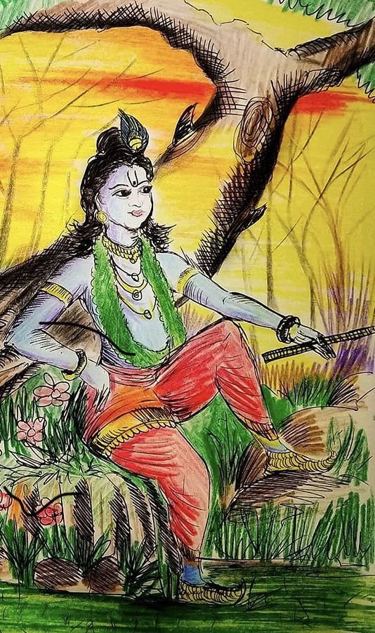 Radha Krishna Images Drawing