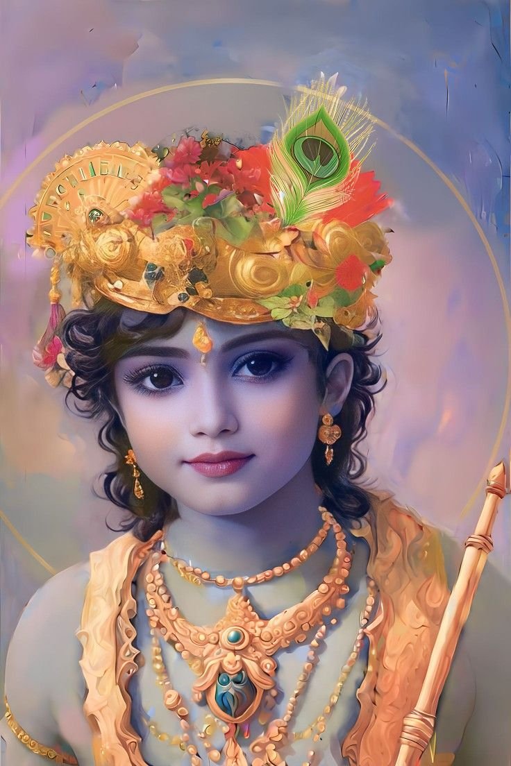 Radha Krishna Portrait Images