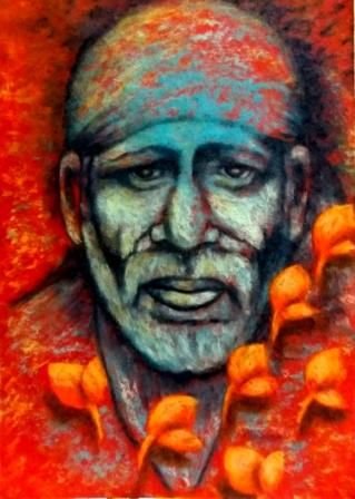 Sai Baba Out Line Images In Wall