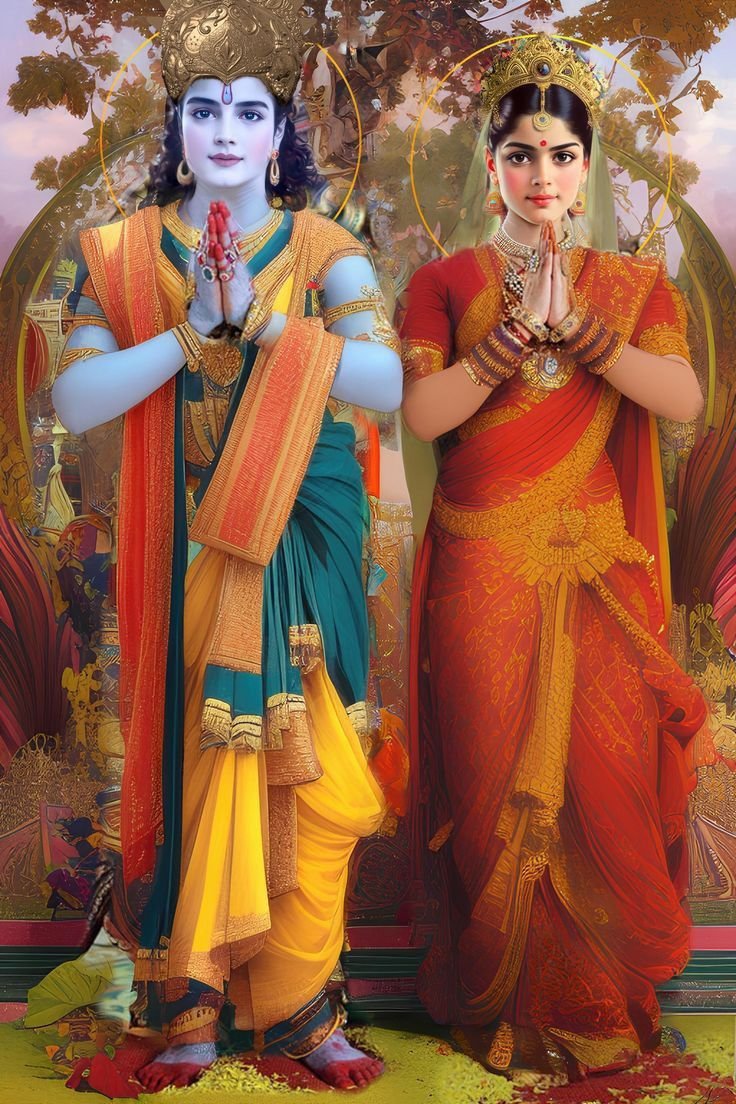Shri Krishna And Radha Small Murti Images