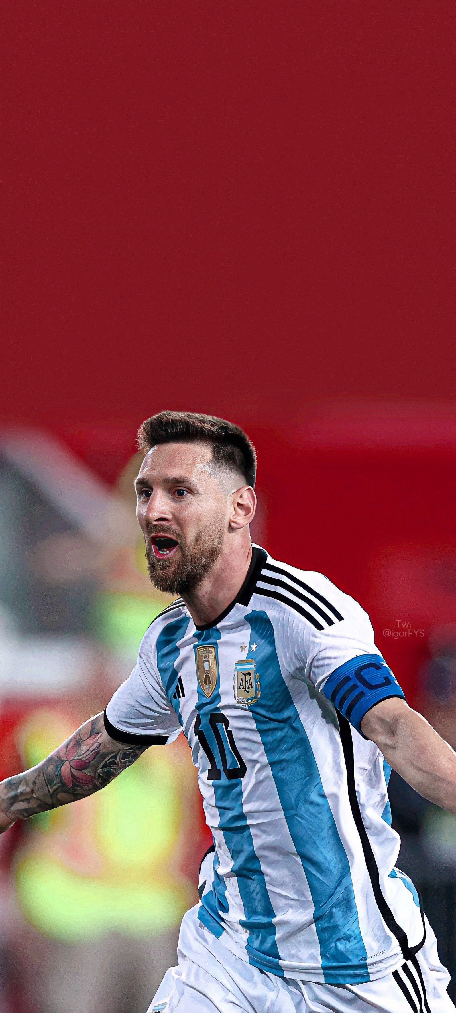 Small Photo Of Messi With A Phone Wallpaper