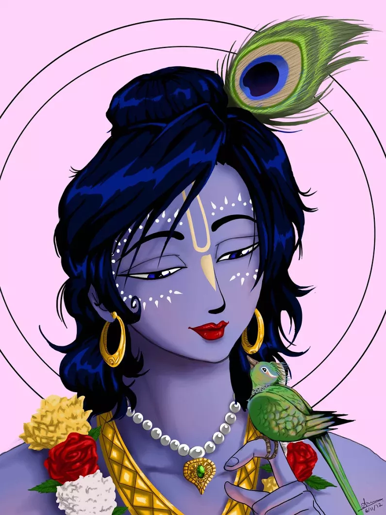 Standing Radha Krishna Painting Images